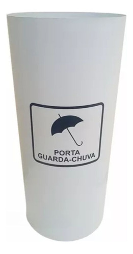 Cesto Plástico Porta Guarda Chuva Branco Com Adesivo