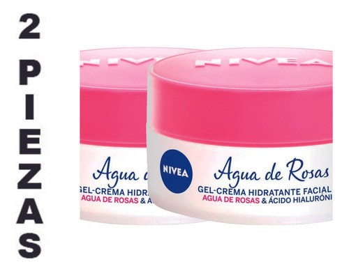 Gel Crema Hidratante Facial Nivea Rosas.hialurónico 50 Ml,2