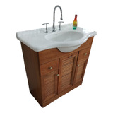 Vanitory Con Bacha Ferrum Limoge 80 Cm Roble - Ceramisur