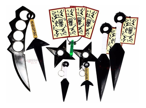 Kit Ninja Minato Kunai Naruto Colar Verd Shuriken Bandana Kj