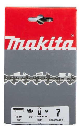 Cadena Motosierra Makita 3/8lp 1,5 058 45cm 68 Eslabones Mkb