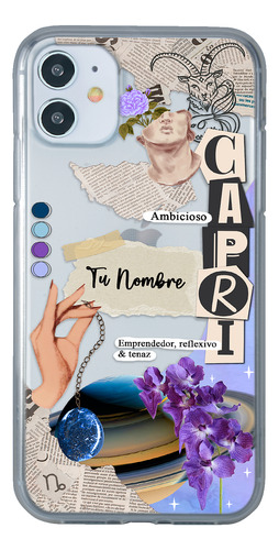 Funda Para iPhone Mujer Signo Zodiaco Capricornio Con Nombre