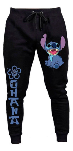 Calça Moletom Jogger Stitch Desenho Flanelada Unissex