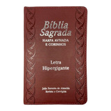 Bíblia Sagrada Masculina Letra Hipergigante Com Harpa