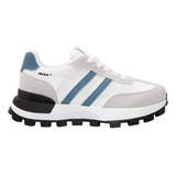 Tenis Casual Urbano Prokennex Blanco/azul Mujer 8002