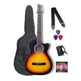 Kit Guitarra Acustica Con Boquete+afinador+correa+forro Y+++