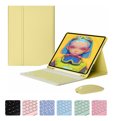 Capa Para iPad 9/8/7/air3/pro 10.2pol + Teclado E Mouse