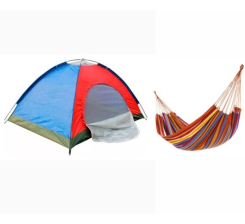 Combo Camping 3 Personas Acampar + Hamaca Doble En Algodón