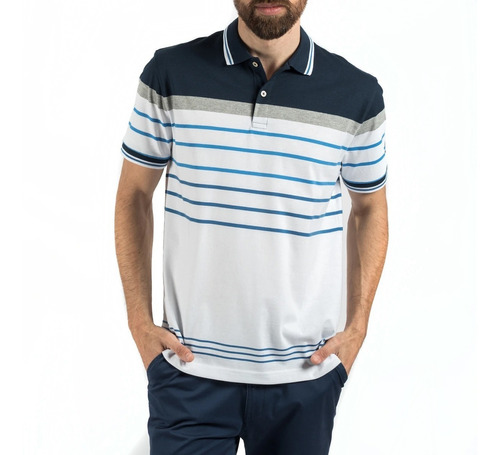 Chomba Algodón Hombre Oxford Polo Club Mc Ray Titan Azul M P