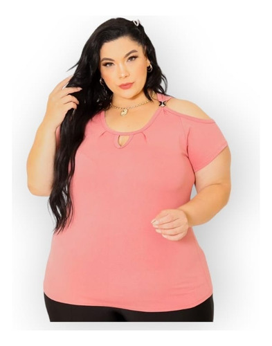 Blusa Plus Size Ciganinha Decote Ombro Soltinha Blusa Verão