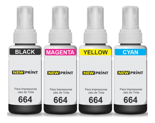 Kit 4 Refil Tinta Compatível Impressora Epson Ecotank L355