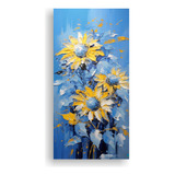 100x50cm Cuadro Decorativo Estilo Estilo Óleo Girasoles Azu