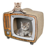 Fluffydream Cama De Cartón Rascador Para Gatos De Tv, Tabla