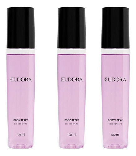 Kit 3 Body Spray Desodorante Eudora 100ml