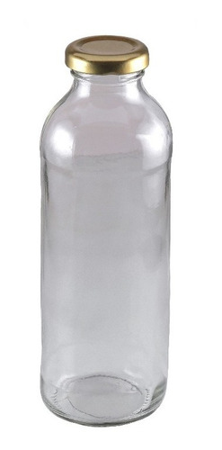 Botella Vidrio Jugo 330cc C Tapa Rosca Metal X16 Unidades