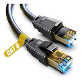 Cable Red Cat 8 Rj45 Sftp Ethernet 40 Gbps Negro 20 Metros