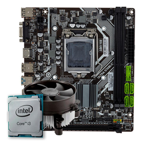 Kit Upgrade, Processador Intel Core I3 +  Placa Mãe