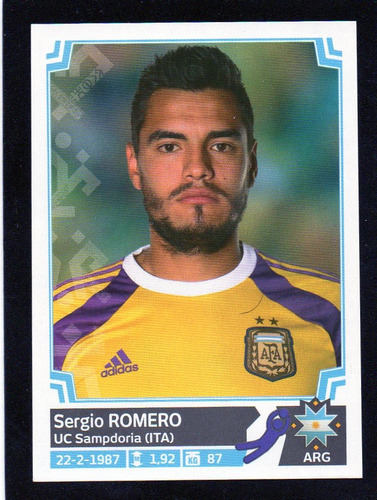Copa America 2015. Figurita N° 116. Sergio Romero. Mira!!!