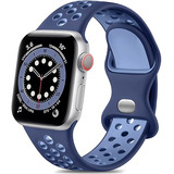 Correa Deportiva P/apple Watch 42mm A 49mm Azul Y Celeste