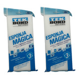 Kit 6 Esponjas Mágicas Tekbond Limpeza Pesada Branca