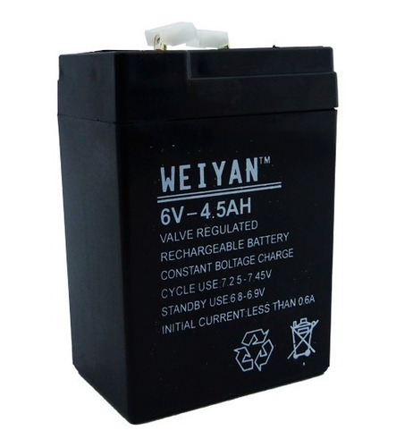 Batería Recargable 6volt 4,5 Amper Para Juguetes Ups Alarma