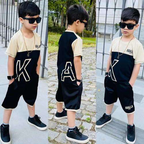 Conjunto Masculino Roupa Infantil Camisa + Bermuda Verão2 14