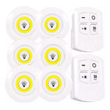 Kit 6 Lâmpadas Luminária De Led Spot Sem Fio Controle Remoto