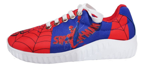 Zapatillas Spiderman Hombre Araña Abrojos Velcro Y Cordones