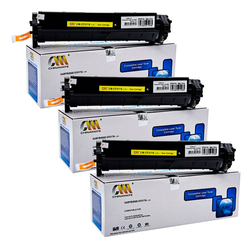 Kit 3x Toner Compatível P/ Hp Cf217a 217a 17a M130 M102 Novo