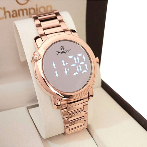 Relógio Feminino Digital Luxo Champion Prova D'água Rosegold