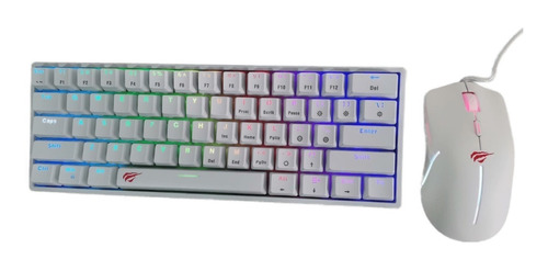 Combo Teclado Ingles Us Mecanico 60% Mouse Gamer 7200dpi Rgb