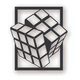 Cuadro Artesanal Cubo De Rubik Calado En Mdf - 47x42cm