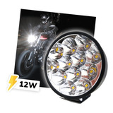 Faro Auxiliar Redondo Para Moto 12w Amplitud / Profundidad