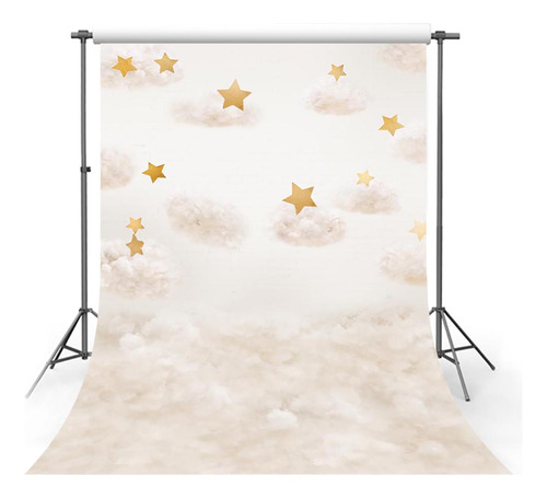 Fondo Fotográfico Elegante De Estrellas Y Nubes Beige