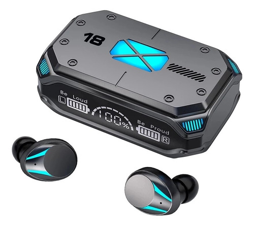 Audífonos Inalámbricos M41 Con Bluetooth 5,2 Impermeables Color Gris Luz Verde Claro