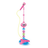 Brinquedo Microfone Infantil Pedestal Conecta Celular C/ Luz