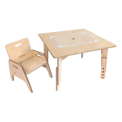 Mesa Sensorial Nanu Madera Natural Ajustable Niños Montessori | Meses sin interés