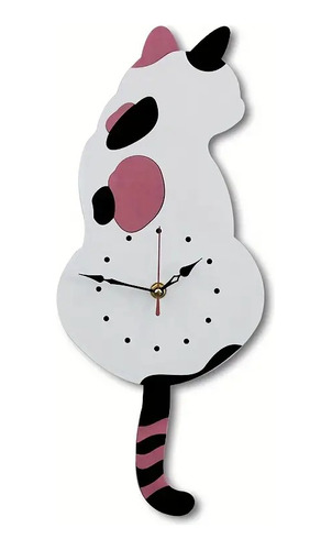 Reloj De Pared Diseño Gato Sentado Blanco