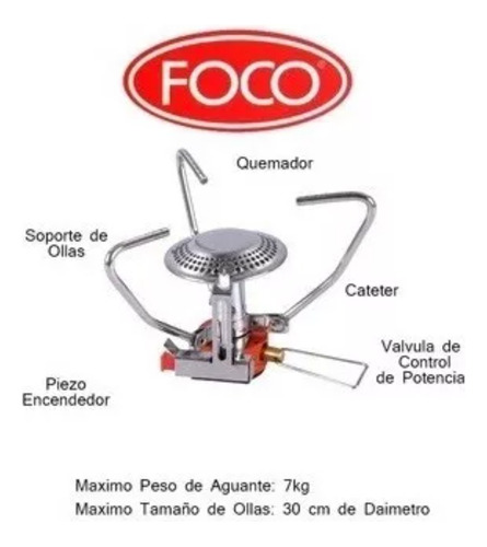 Calentador Mini Foco Con Encendido 138 Gr