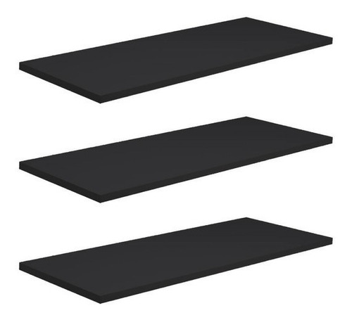 Kit 6 Prateleiras 80x25 Preto Frete Grátis Mdf 15mm 80256p