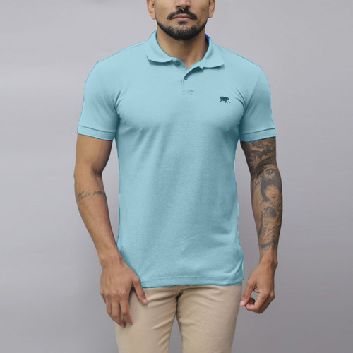 Camiseta Polo Masculina Básica Pique Slim Martt Camisa Gola