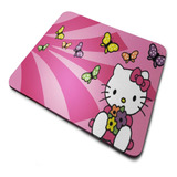 Mouse Pad Económico Hello Kitty Con Mariposas Amistad Tapete