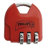 Candado Combinación Phillips Equipaje Maleta Lockers Rojo 