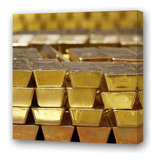 Cuadro 20x20cm Oro Gold Barra Lingotes Dinero Dorado P3