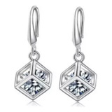 Pendientes Plata 925 Elegante Cristal De Circón Reina