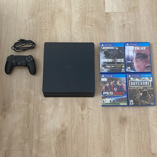 Consola Ps4 Slim 1 Tera + 4 Juegos Físicos Originales