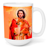 Taza Cerámica Gigante 425 Ml Cheems San Keanu Reaves Café Té