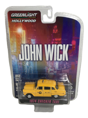 Greenlight 1/64 Hollywood John Wick 1974 Checker Taxi