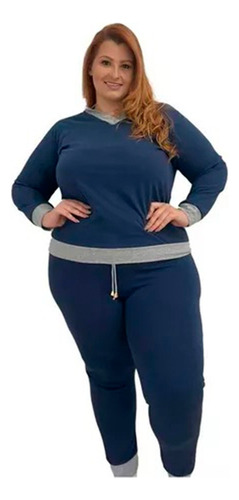 Pijama Plus Size De Punho Feminino Longo Confort Inverno 