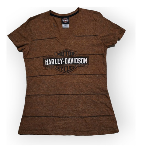 Playera Harley Davidson De Mujer Talla Mediana Color Naranja